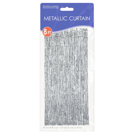Silver Metallic Fringed Curtain