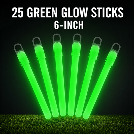 25 green glow sticks