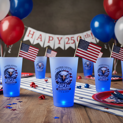 250th Anniversary Blue LED 16 oz. Cup
