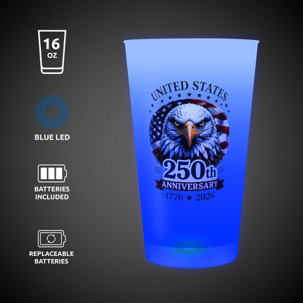 250th Anniversary Blue LED 16 oz. Cup
