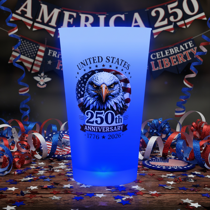 250th Anniversary Blue LED 16 oz. Cup
