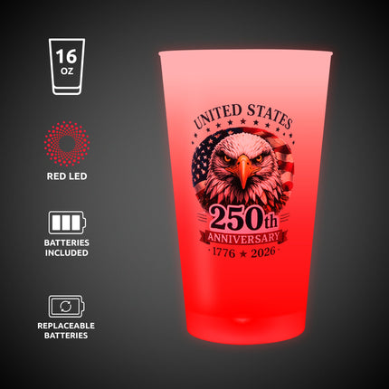 250th Anniversary Red LED 16 oz. Cup
