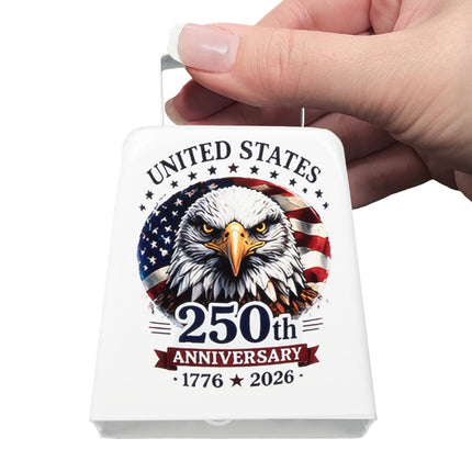 250th Anniversary Large White Cowbell