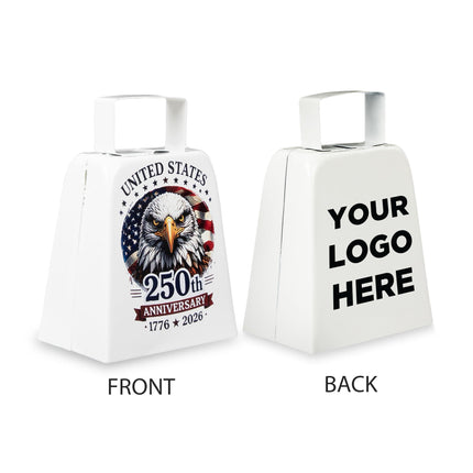 250th Anniversary Large White Cowbell