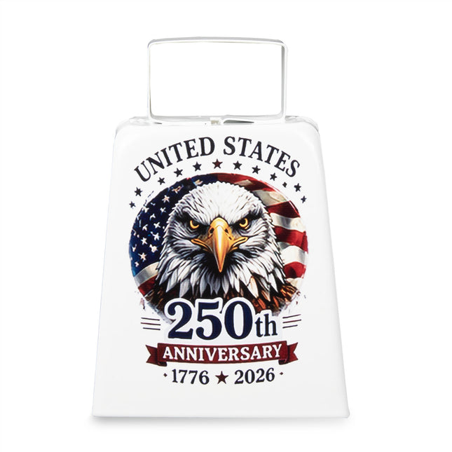 250th Anniversary Large White Cowbell
