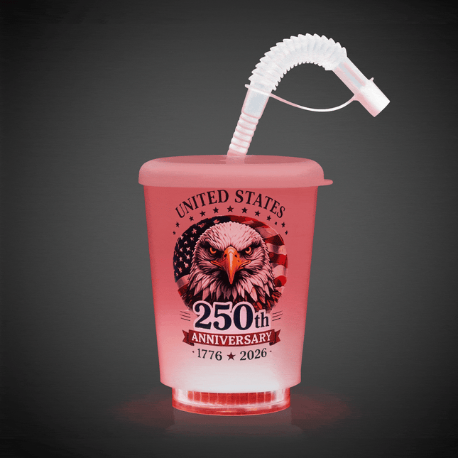 250th Anniversary LED 12 oz. Cup with Straw
