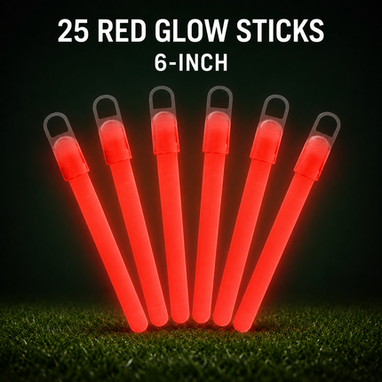 25 Red Glow Sticks