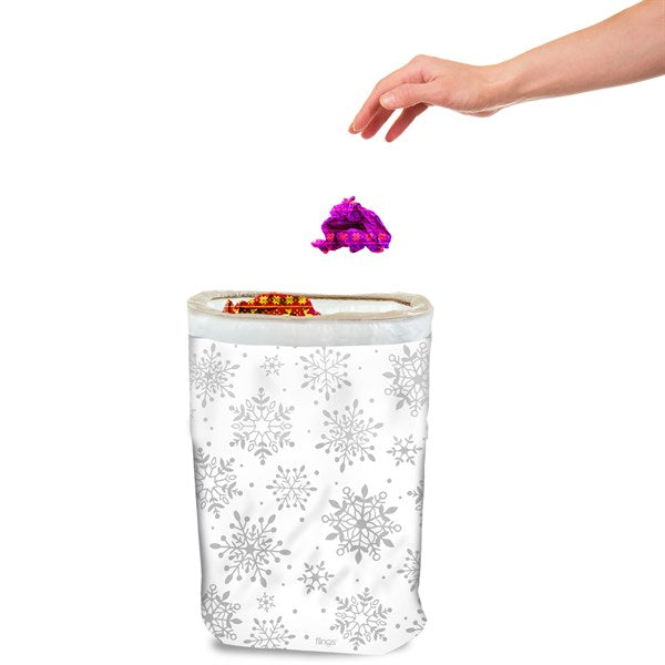 Snowflakes Flings Pop-Up Trash Bin