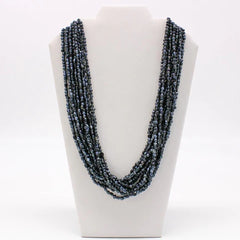 27" Black Glass Bead Necklaces