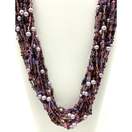 27 Inches Assorted Purple Glass Bead Necklaces