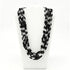 27 Inches Black & Clear Glass Bead Necklaces - Pack of 12