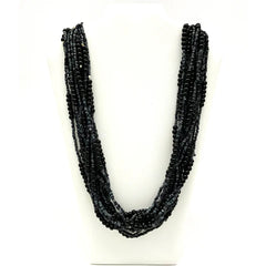 27" Black & Grey Glass Bead Necklaces