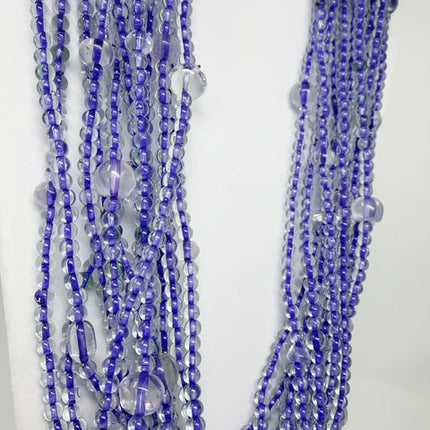 27 Inches Clear & Purple Glass Beaded Necklaces