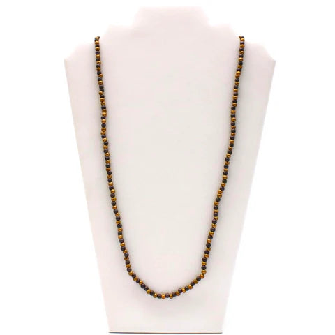 27 Inches Dark Purple Gold Glass Bead Necklaces