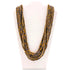 27 Inches Dark Purple Gold Glass Beads Necklaces