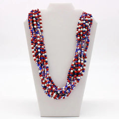 27" Multi Color Glass Bead Necklaces - Pack of 12