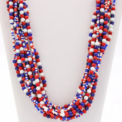 27 Inches Multi Color Glass Beaded Necklaces - Pack of 12