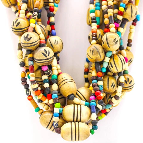 27 Inches Multi Horn & Bone Beaded Necklaces
