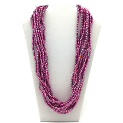 27" Multi Pearl Pink Glass Bead Necklaces