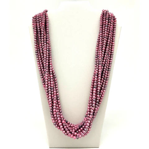 27 Inches Pink Glass Bead Necklaces