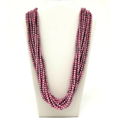 27" Pink Glass Bead Necklaces