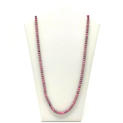 27 Inches Pink Glass Beads Necklaces