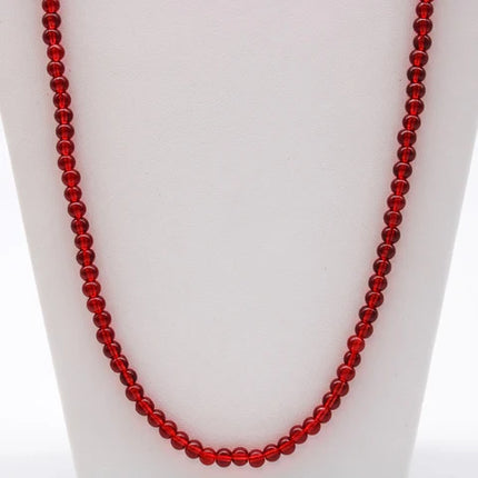 27 Inches Red 8mm Glass Bead Necklaces - Pack of 12