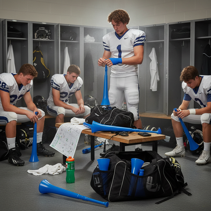 28" Blue Team Spirit Collapsible Stadium Horns - 12 Per Pack