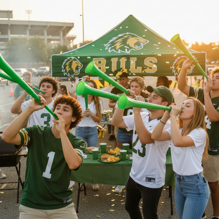 28" Green Collapsible Stadium Horns - 12 Per Pack