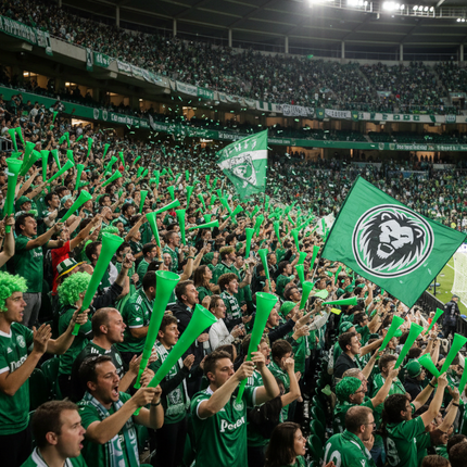 28" Green Collapsible Stadium Horns - 12 Per Pack