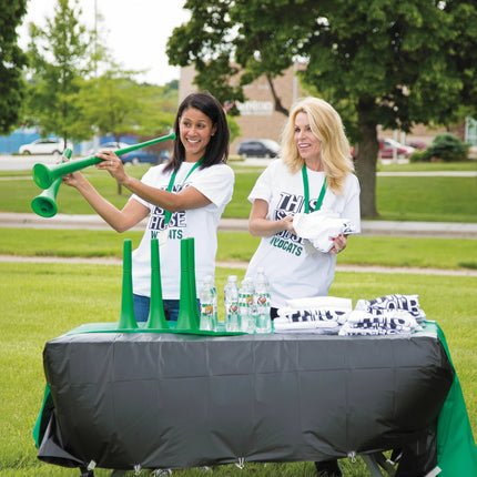 28" Green Collapsible Stadium Horns - 12 Per Pack