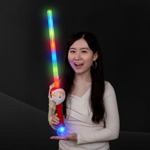 28 Inch Light Up Flashing Santa Claus Sword - LED Christmas Toy
