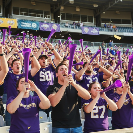 28" Purple Collapsible Stadium Horns - 12 Pack