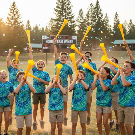28" Yellow Collapsible Stadium Horns - 12 Per Pack