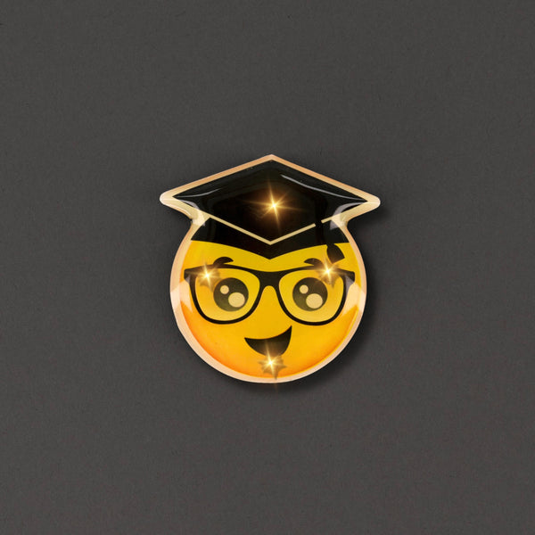 Graduation Emoji Flashing Lapel Pins