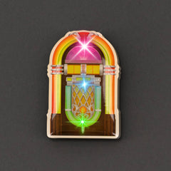 LED Jukebox Flashing Body Light Lapel Pins