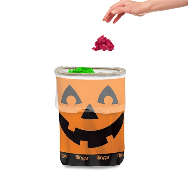 Jack-O-Lantern Flings Pop-Up Trash Bin | PartyGlowz