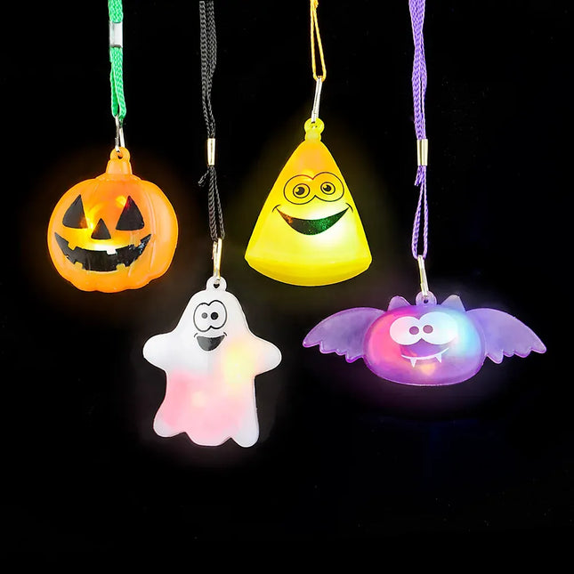 2" Light Up Flashing Halloween Necklace Assortment