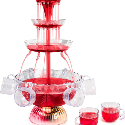 3-Tier LED Lighted Party Fountain With 8 Reusable Cups Set