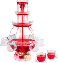 3-Tier LED Lighted Party Fountain With 8 Reusable Cups Set