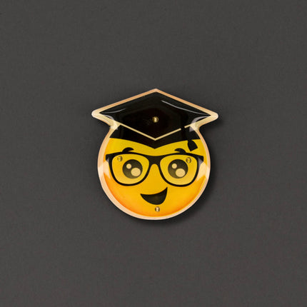 Graduation Emoji Flashing Lapel Pins
