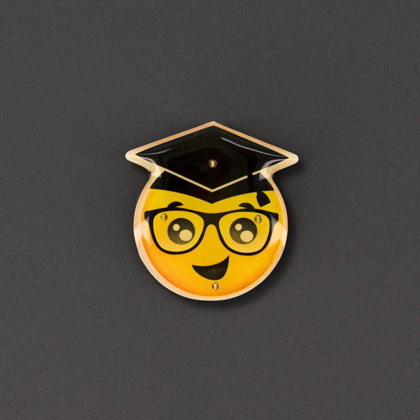 Graduation Emoji Flashing Lapel Pins
