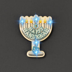 Light Up Happy Hanukkah Body Light Pin
