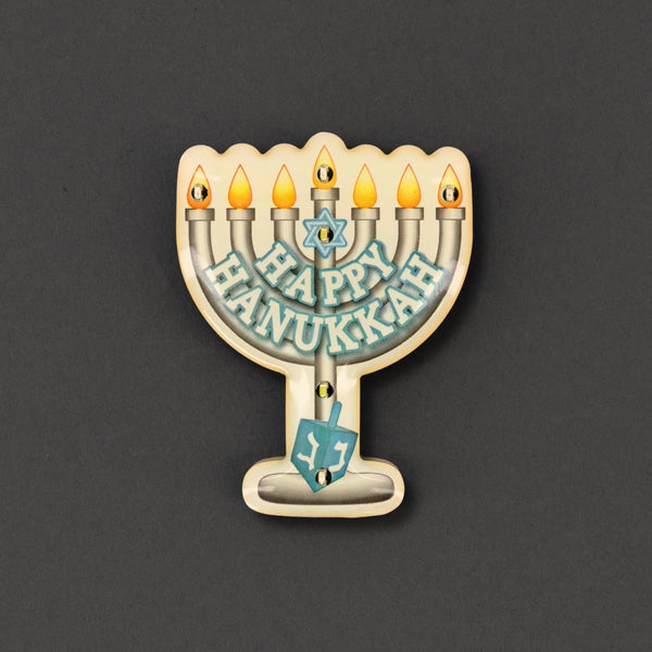 Light Up Happy Hanukkah Body Light Pin