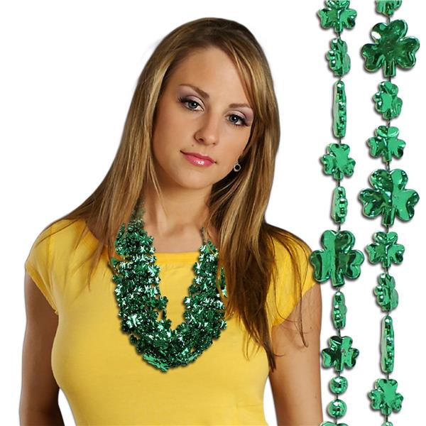 33 Inch Shamrock Bead Necklaces