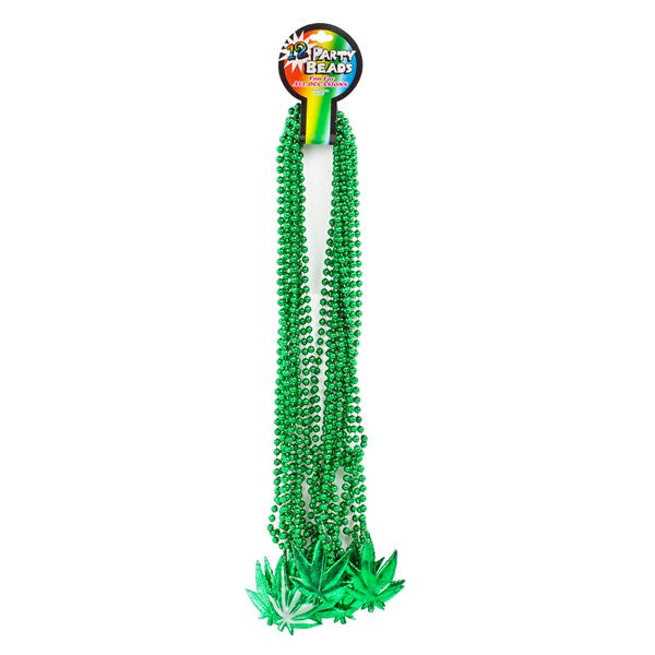 33 Inch Weed Leaf Bead Necklaces
