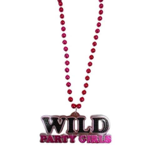 33 10mm Wild Party Girls Medallion Beaded Necklace