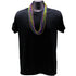 33 Inches 7.5mm Round Metallic Purple, Gold & Green Mardi Gras Beads Necklaces