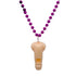 33 Inches Metallic Hot Pink 7mm Beaded Willy Whistle Necklace