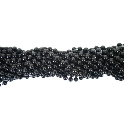 33 Inches Round Black Mardi Gras Beads - 72 Necklaces Per Pack